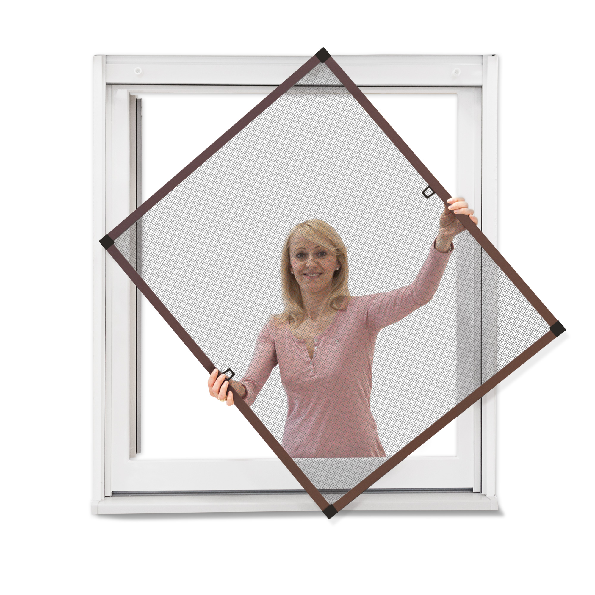 FLIEGENGITTER-ohne-Schrauben-Insektenschutz-Aluminium-Fenster-Alurahmen-Bausatz