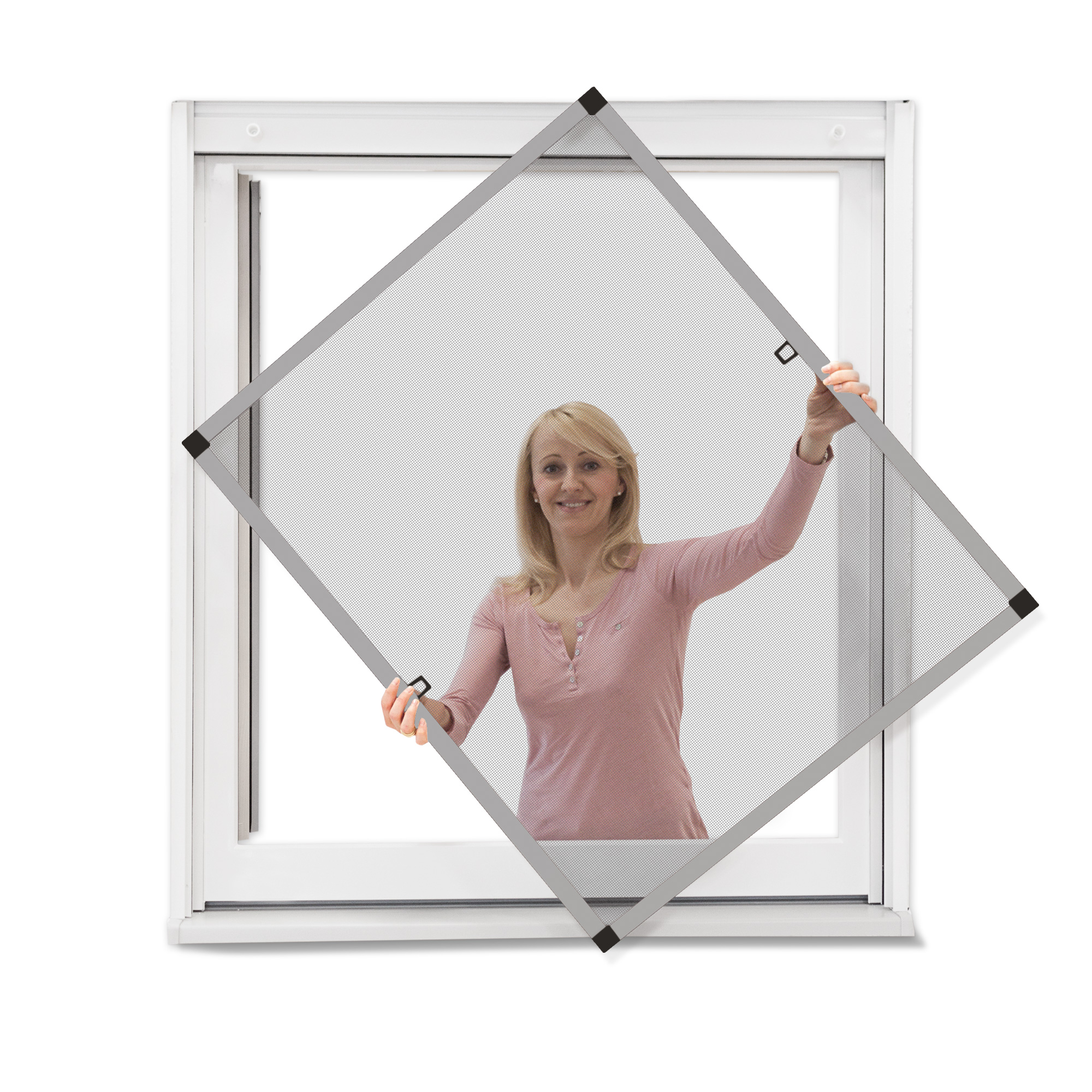 FLIEGENGITTER-ohne-Schrauben-Insektenschutz-Aluminium-Fenster-Alurahmen-Bausatz