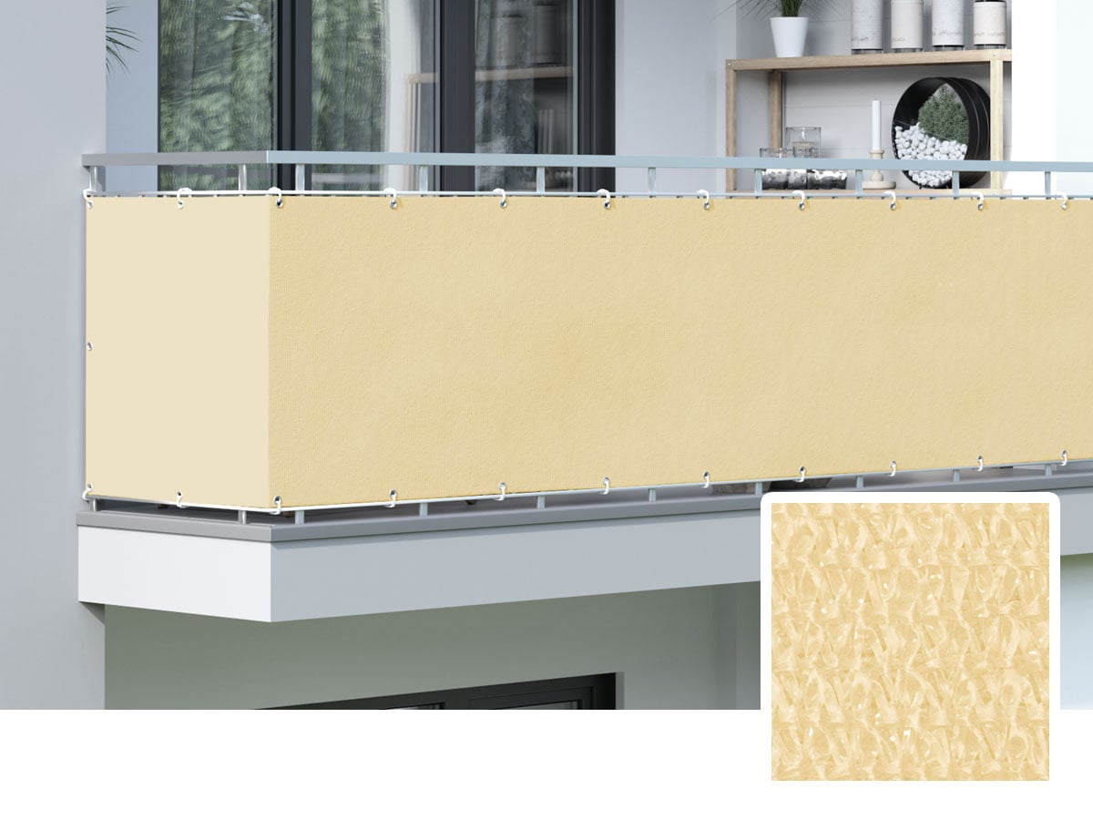 Balkonbespannungen in Standardgrößen aus HDPE