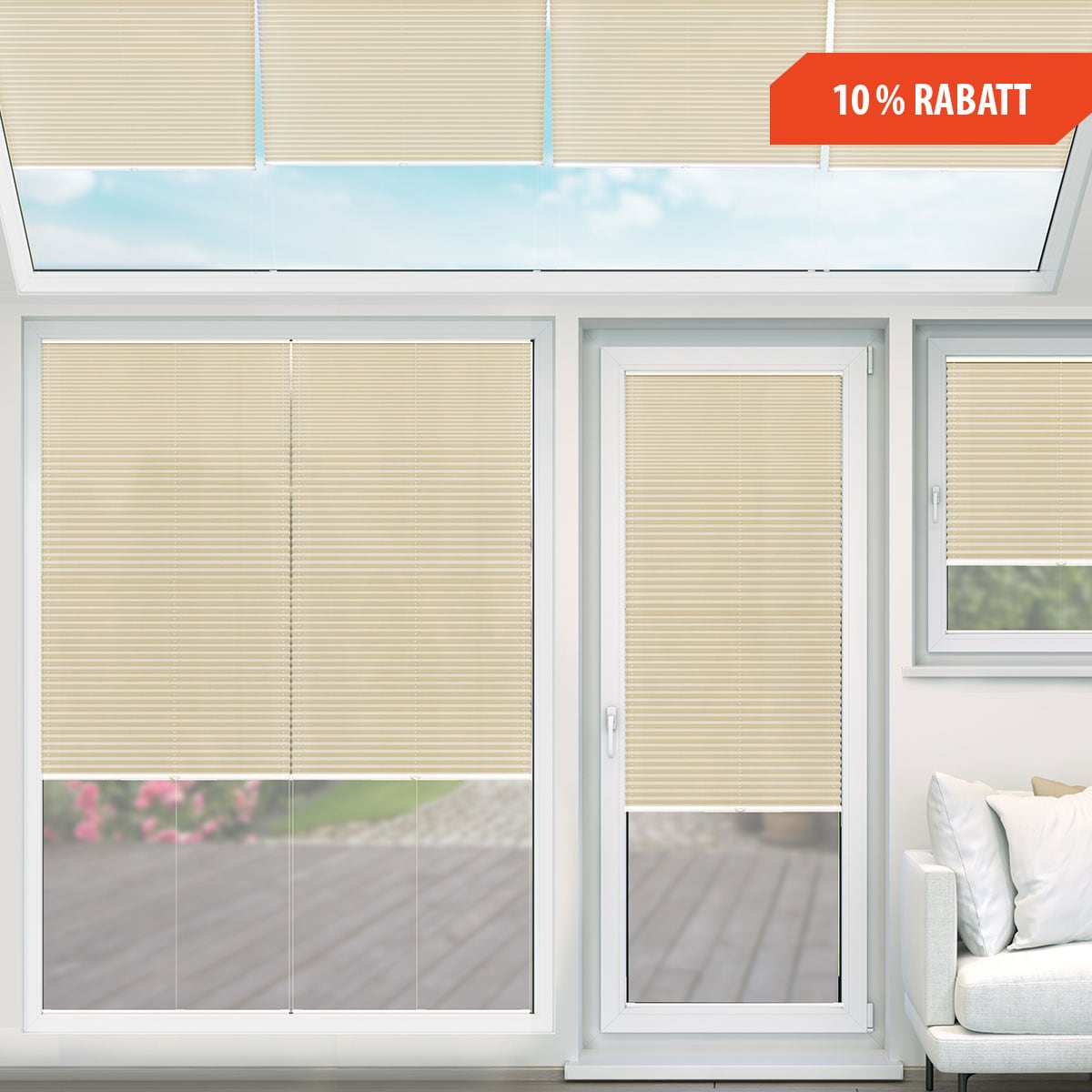 Plissee nach Maß » Stoffe & Form als mm Maßanfertigung!