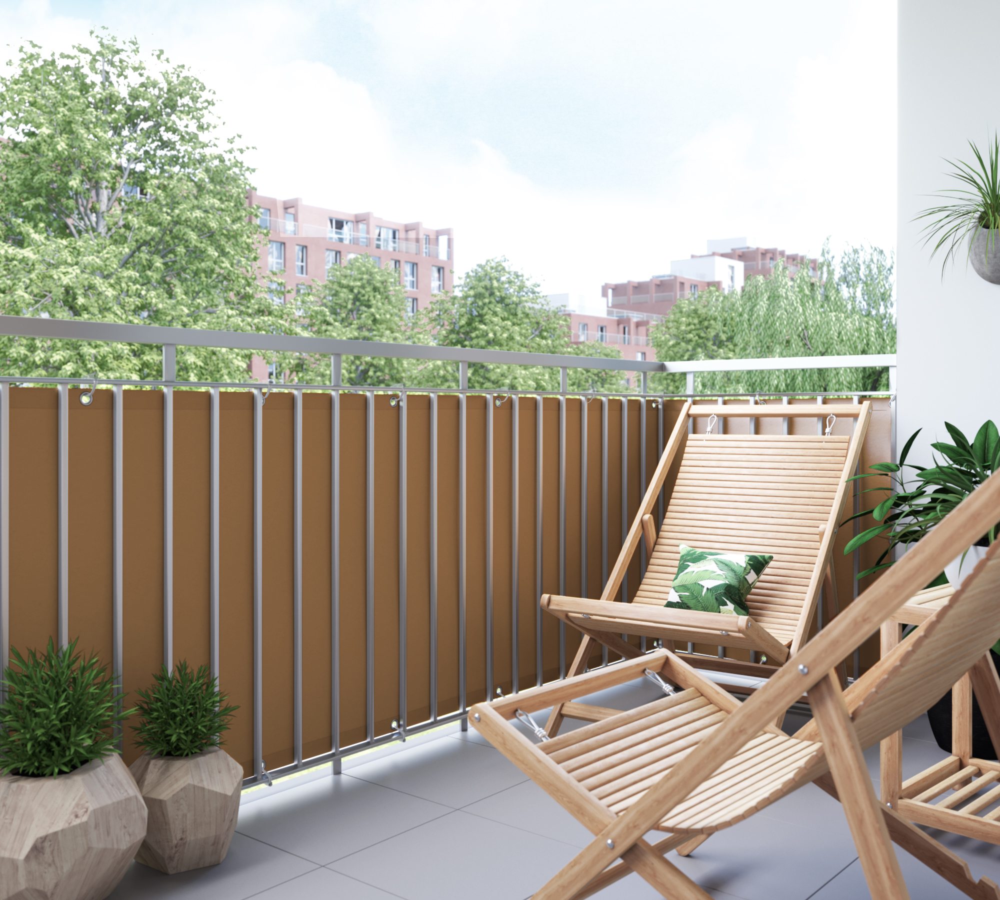 Garten Sonnensegel 147x200 Cm - Balkonbespannung Mit UV-Schutz, Sichtschutz Dunkelgrün