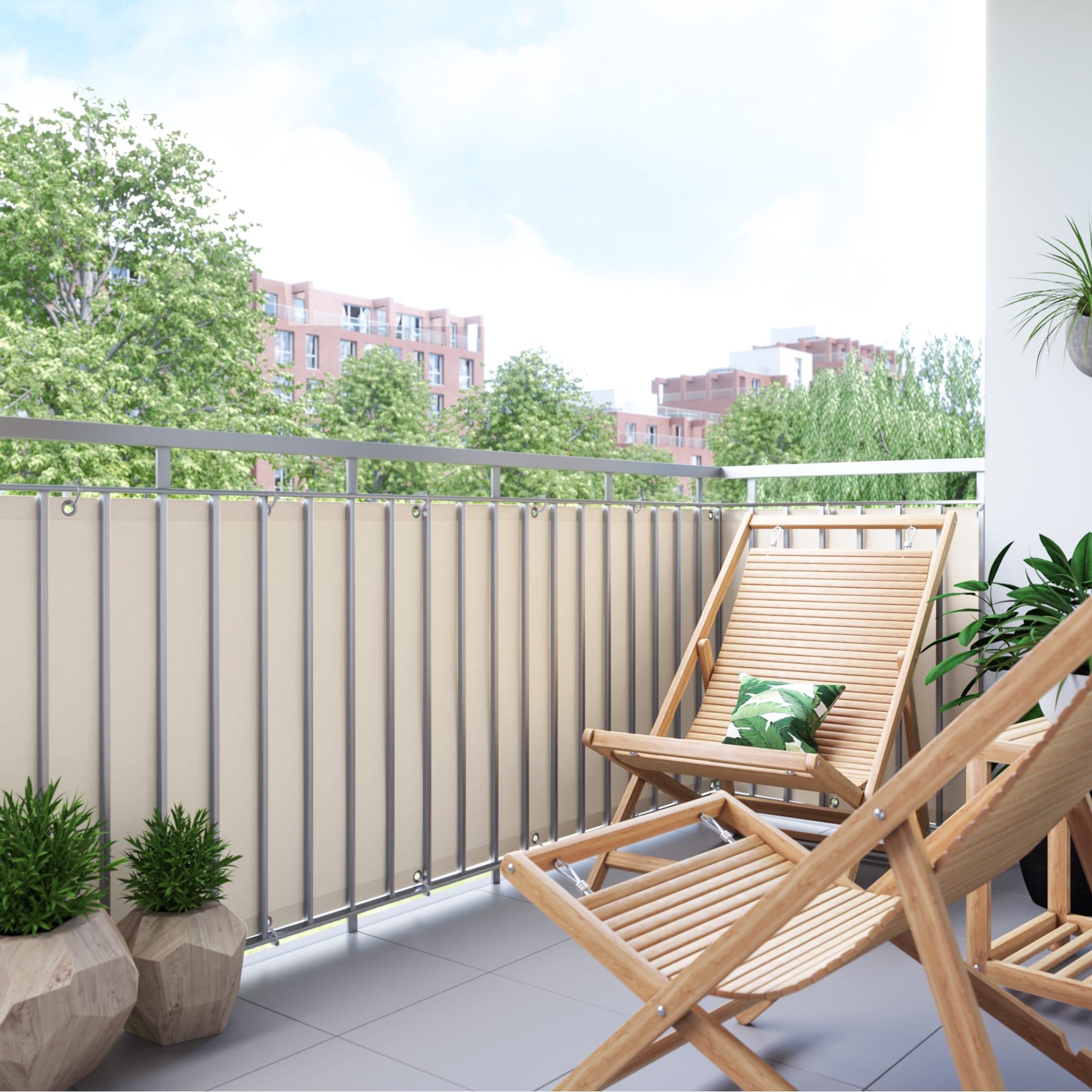 600 x 90 cm anthracite Protection contre le vent sans vis Auvent de balcon en PVC Pare-vue pour balcon Imperméable Avec œillets et cordon Protection solaire anthracite 
