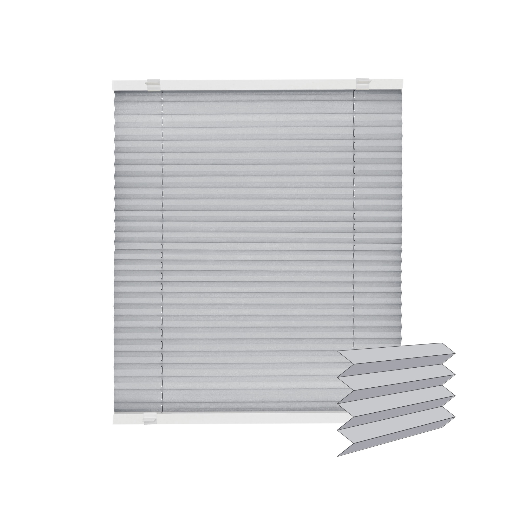 Pleated Folding Blind without drilling to measure FOLDING GATES Klemmfix ☆ Colore ☆ Bar White 