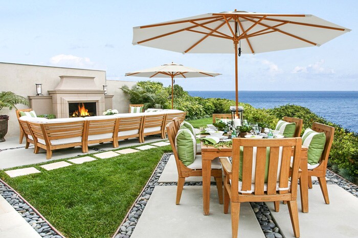 Sonnenschirm aus Holz » rund » 3 m Ø » mit Farbauswahl