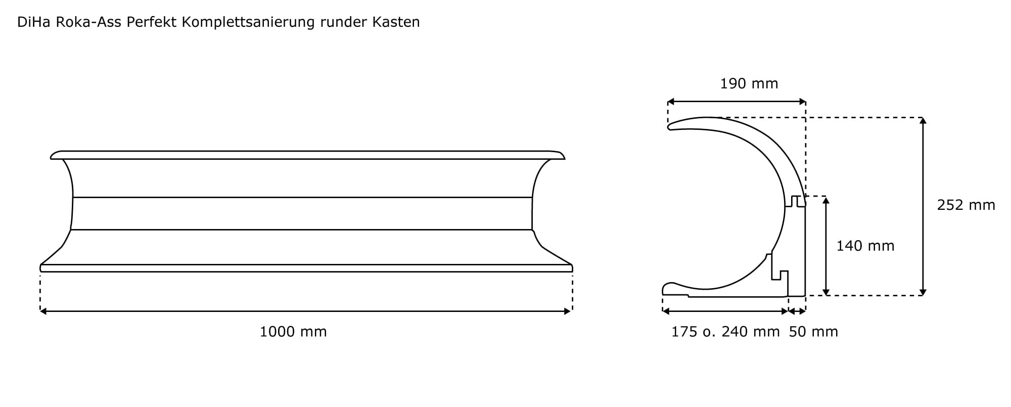 DiHa Rollladenkasten-Isolierung, Rollladenkasten Dämmung ROKA-ASS® 3-tlg.  eckig, Stärke 28 mm (Verschlußdeckel 175 mm)