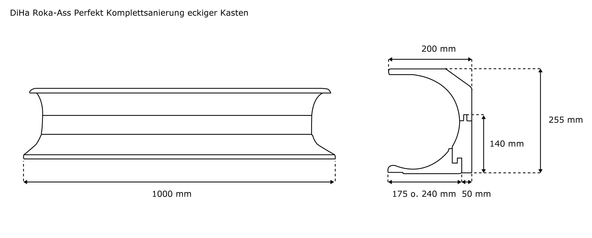 DiHa Rollladenkasten-Isolierung, Rollladenkasten Dämmung ROKA-ASS® 2-tlg.  eckig, Stärke 20 mm (Verschlußdeckel 175 mm)