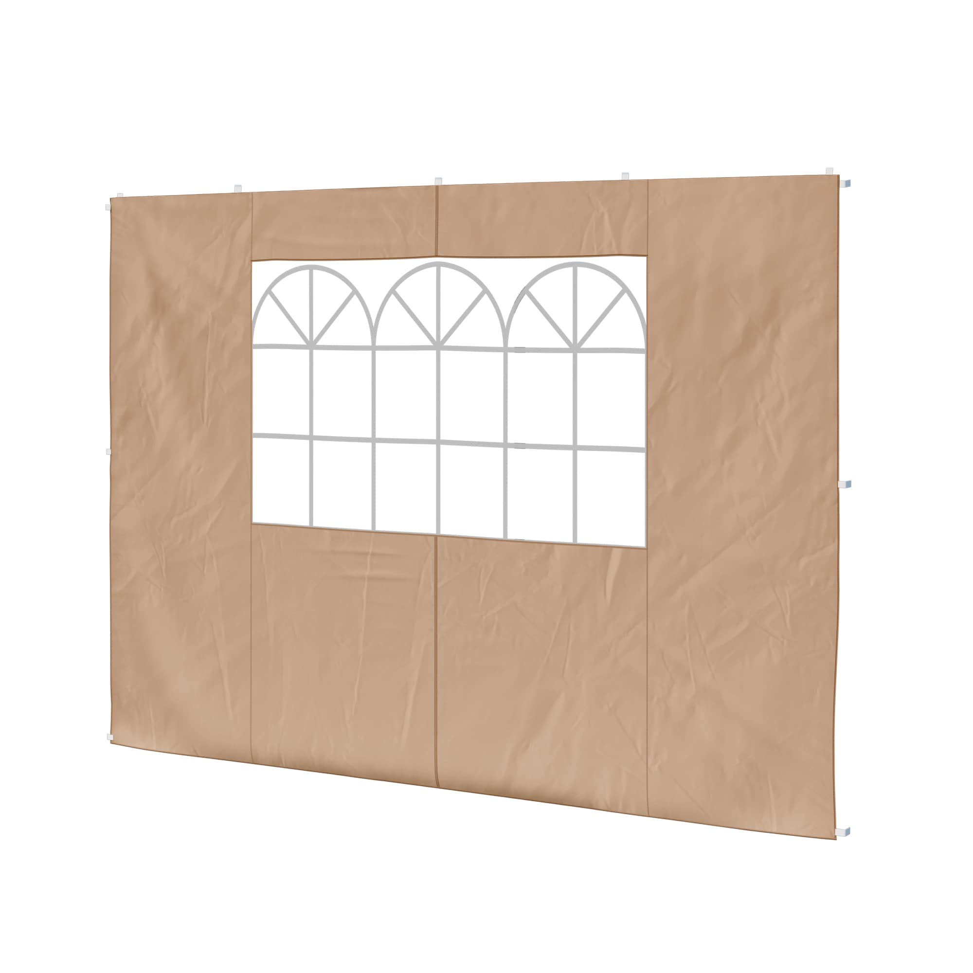 Partyzelt Seitenwand mit Fenster grau Ersatz PVC 3x4-8x12 Seitenteil Pavillon 
