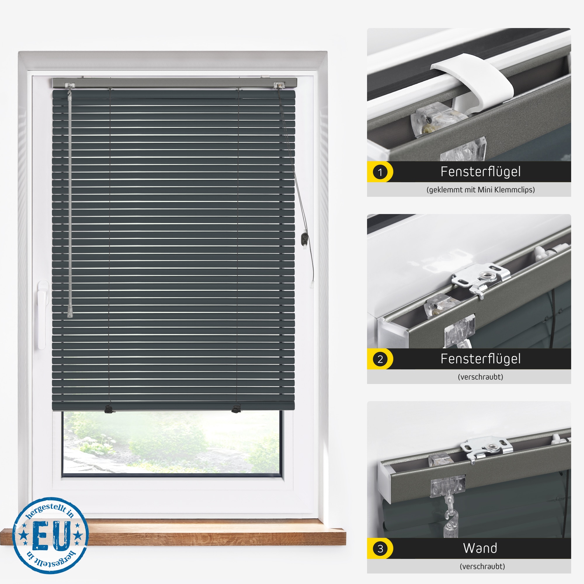 Jalousie Jalousette Alu Aluminium Alujalousie Fenster Klemmfix Tür Lamellen
