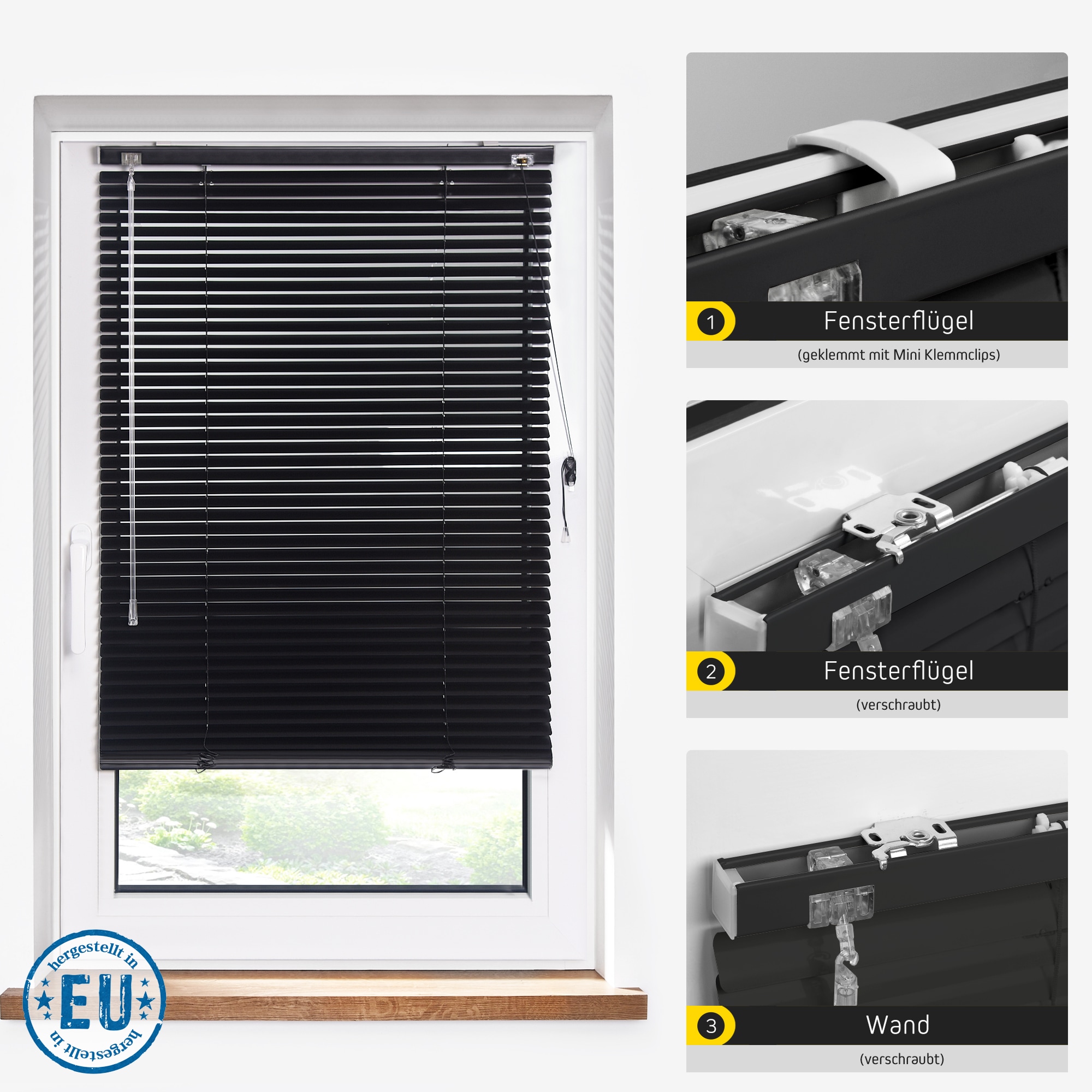 Jalousie Jalousette Alu Aluminium Alujalousie Fenster Klemmfix Tür Lamellen