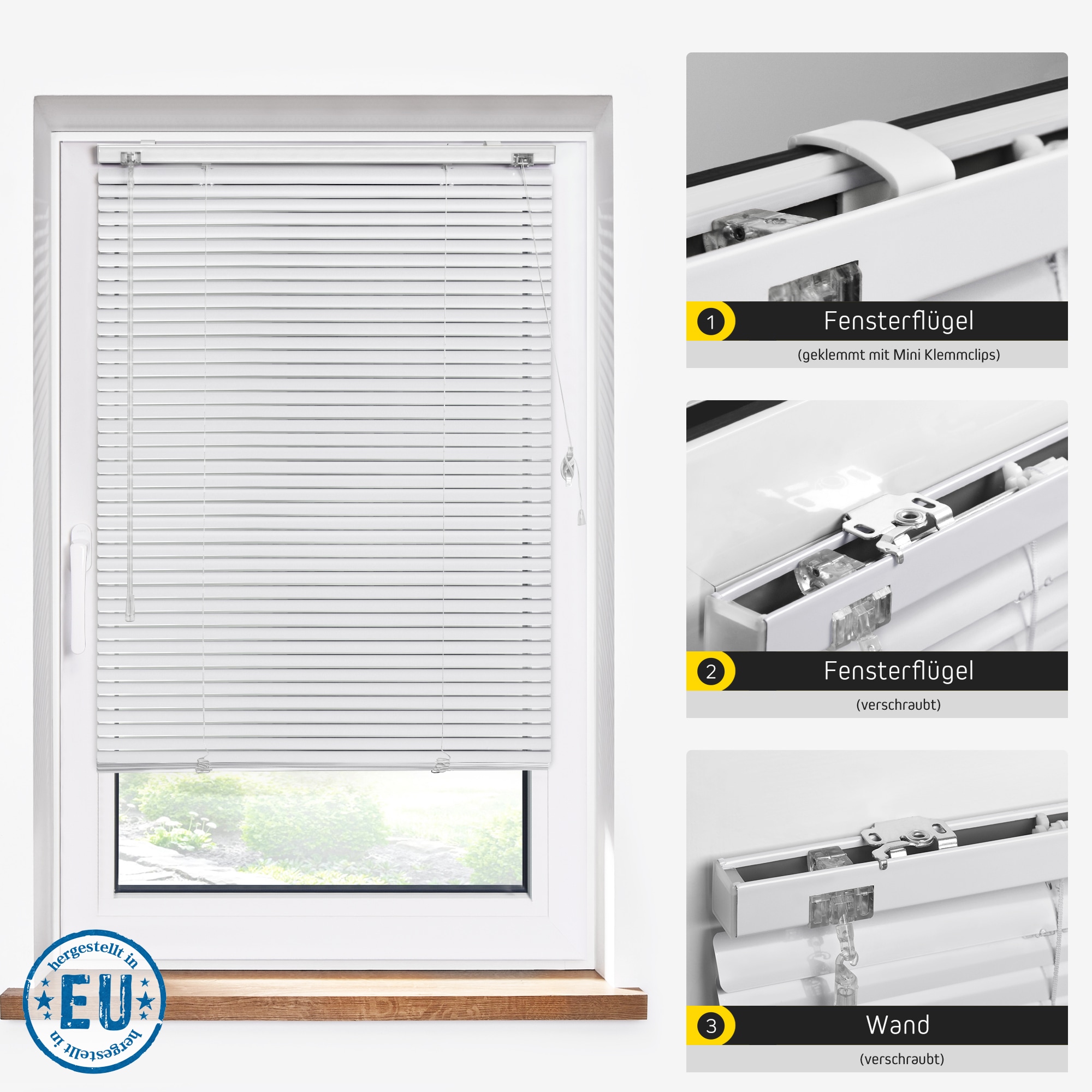 Jalousie Jalousette Alu Aluminium Alujalousie Klemmfix Fenster Tür Lamellen