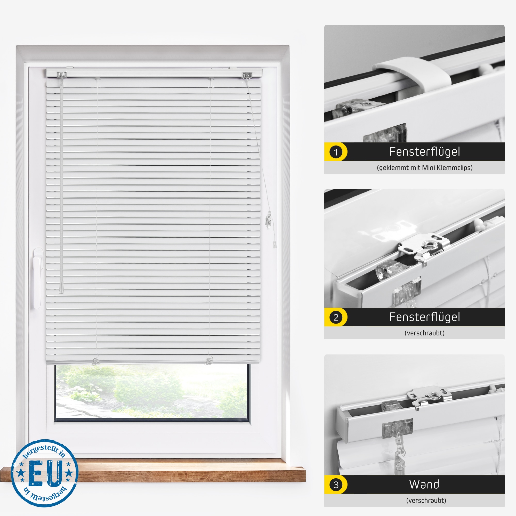 Jalousie Jalousette Alu Aluminium Alujalousie Klemmfix Fenster Tür Lamellen