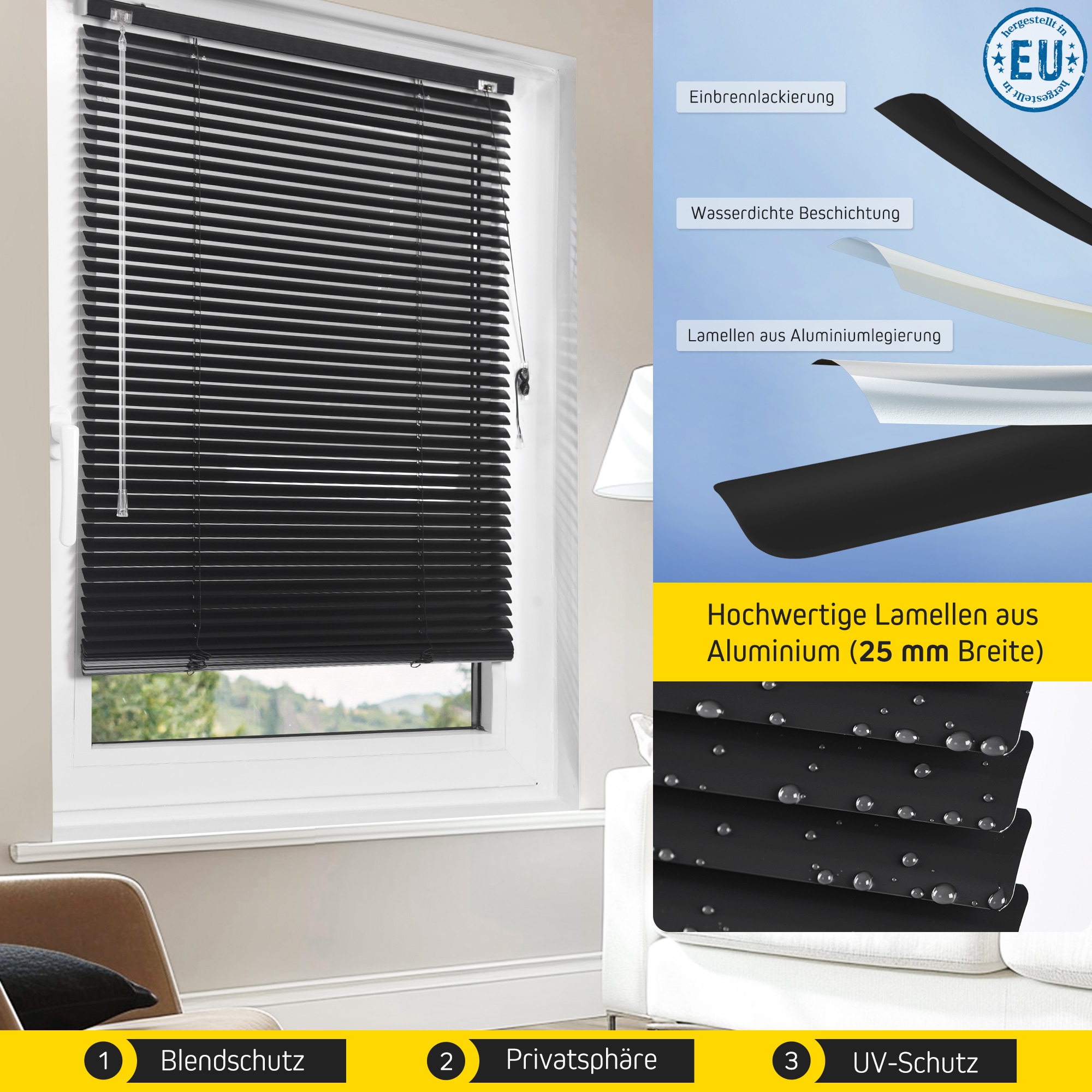Jalousie Jalousette Alu Aluminium Alujalousie Fenster Klemmfix Tür Lamellen